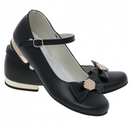 Buty dla dziewczynki czarne baleriny MIKO OM81
