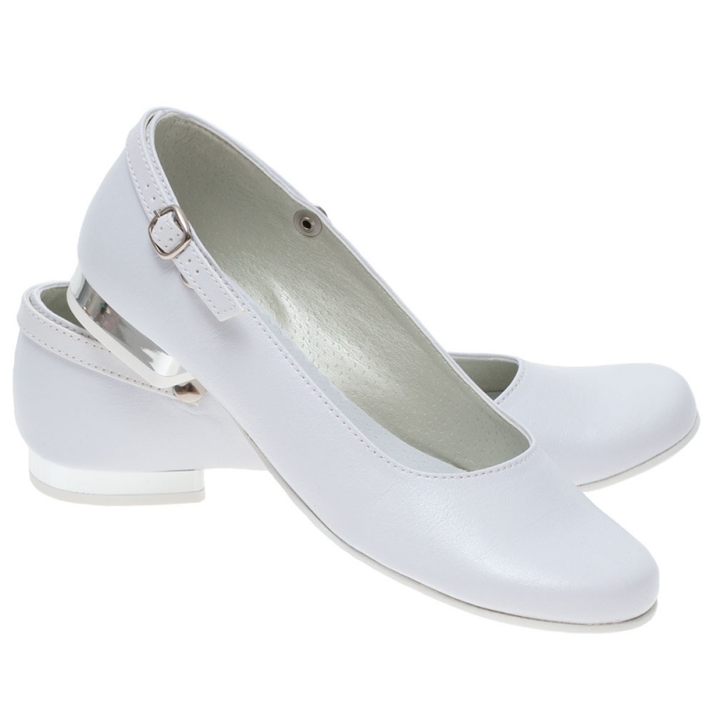 białe obuwie komunijne dziewczęce baleriny Miko 804