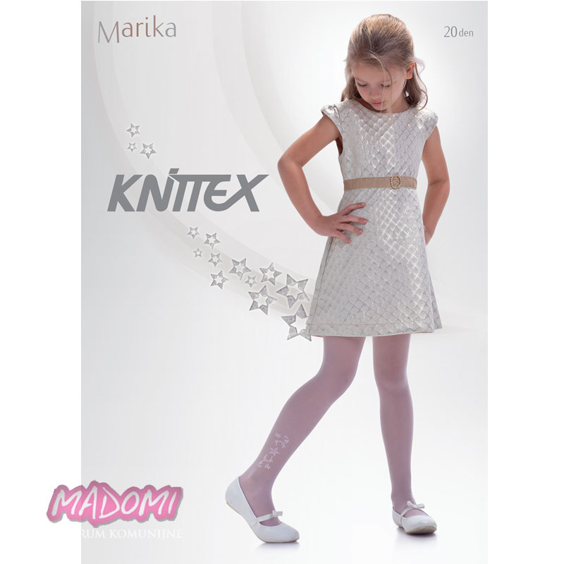 Białe rajstopy dziewczęce Knittex Marika