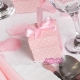 Różowe pudełeczka w kropeczki z kokardką na słodkości 10sztuk PUDP5/R