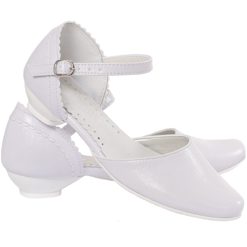 białe buty komunijne gładkie dla dziewczynek Miko 700