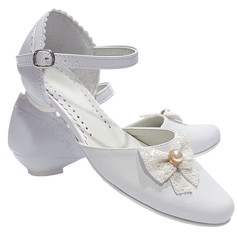białe obuwie komunijne dziewczęce baleriny Miko 804