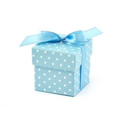 Niebieskie pudełeczka w kropeczki na słodkości 10sztuk PUDP5/B