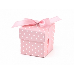 Różowe pudełeczka w kropeczki na słodkości 10sztuk PUDP5/R